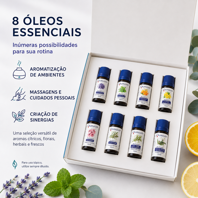 Kit 8 Óleos Essenciais da QUINARÍ